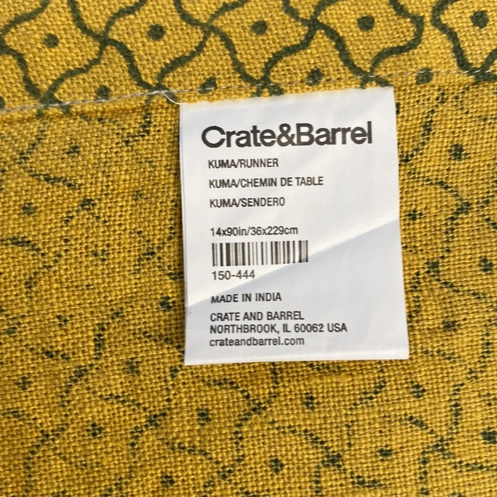 Crate & Barrel Kuma linen Runner